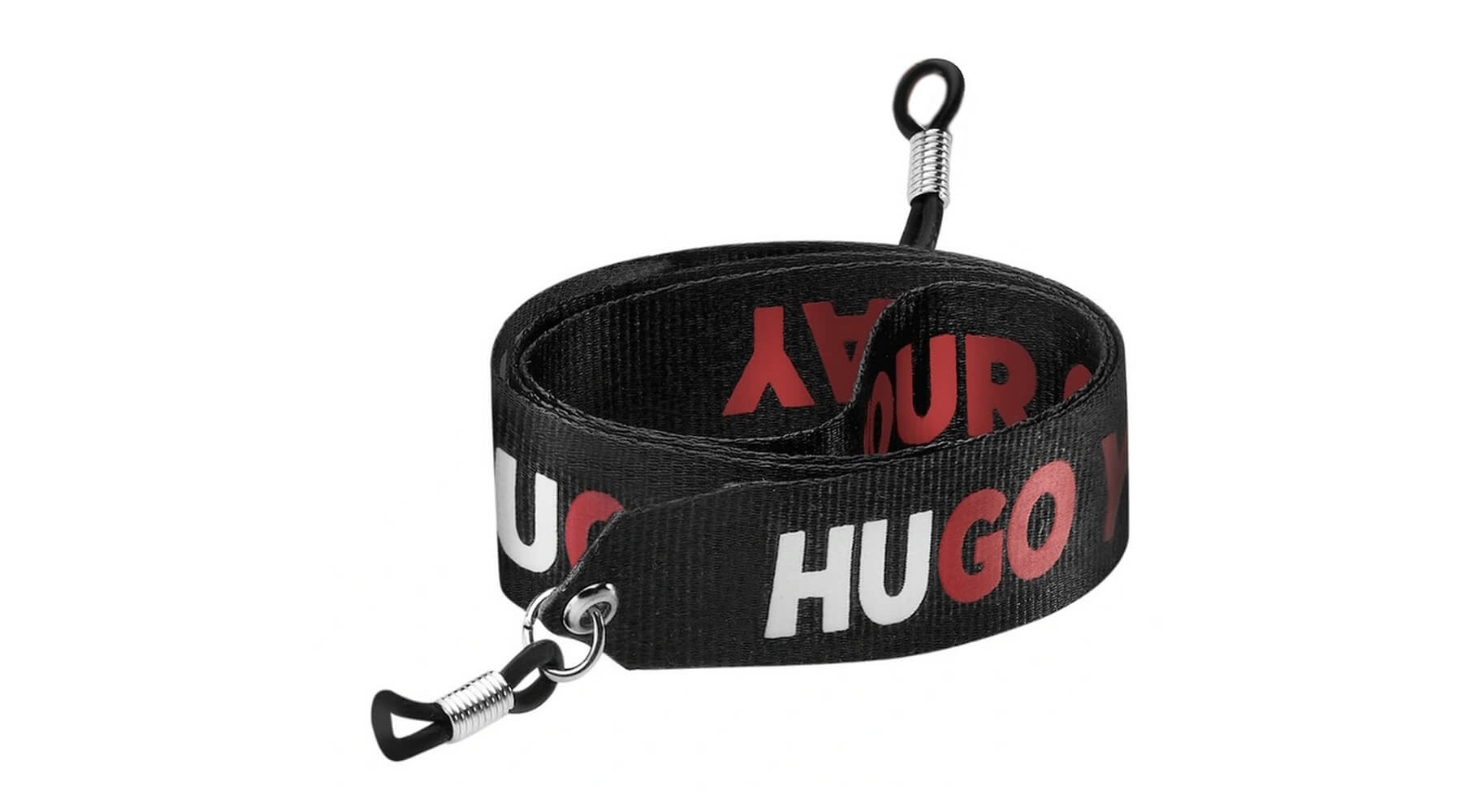 Catena Cordina per occhiale da vista e occhiali da sole di Hugo Boss nero rosso stoffa
