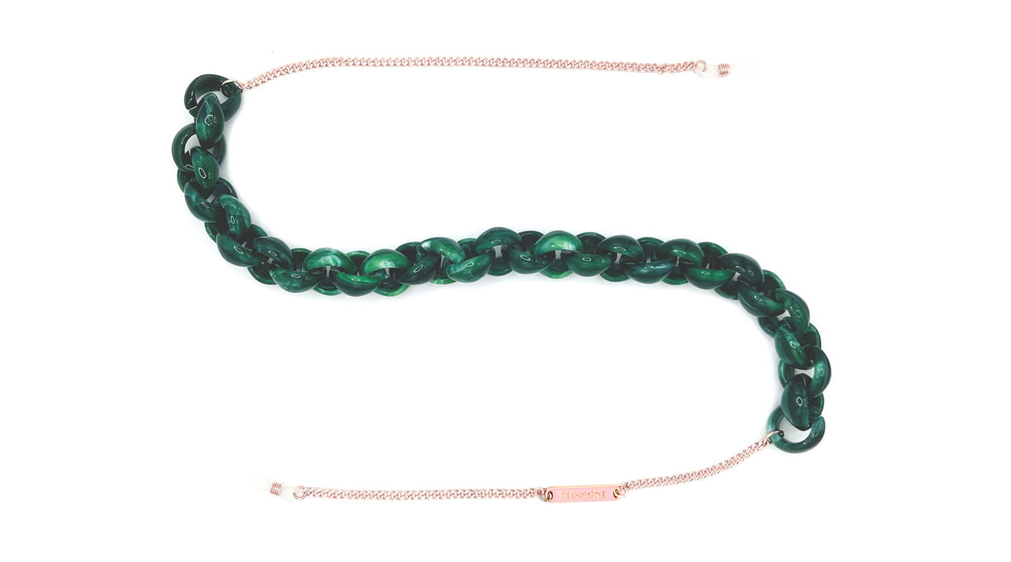 Catena Cordina per occhiale da vista e occhiali da sole di EmBe rosa verde